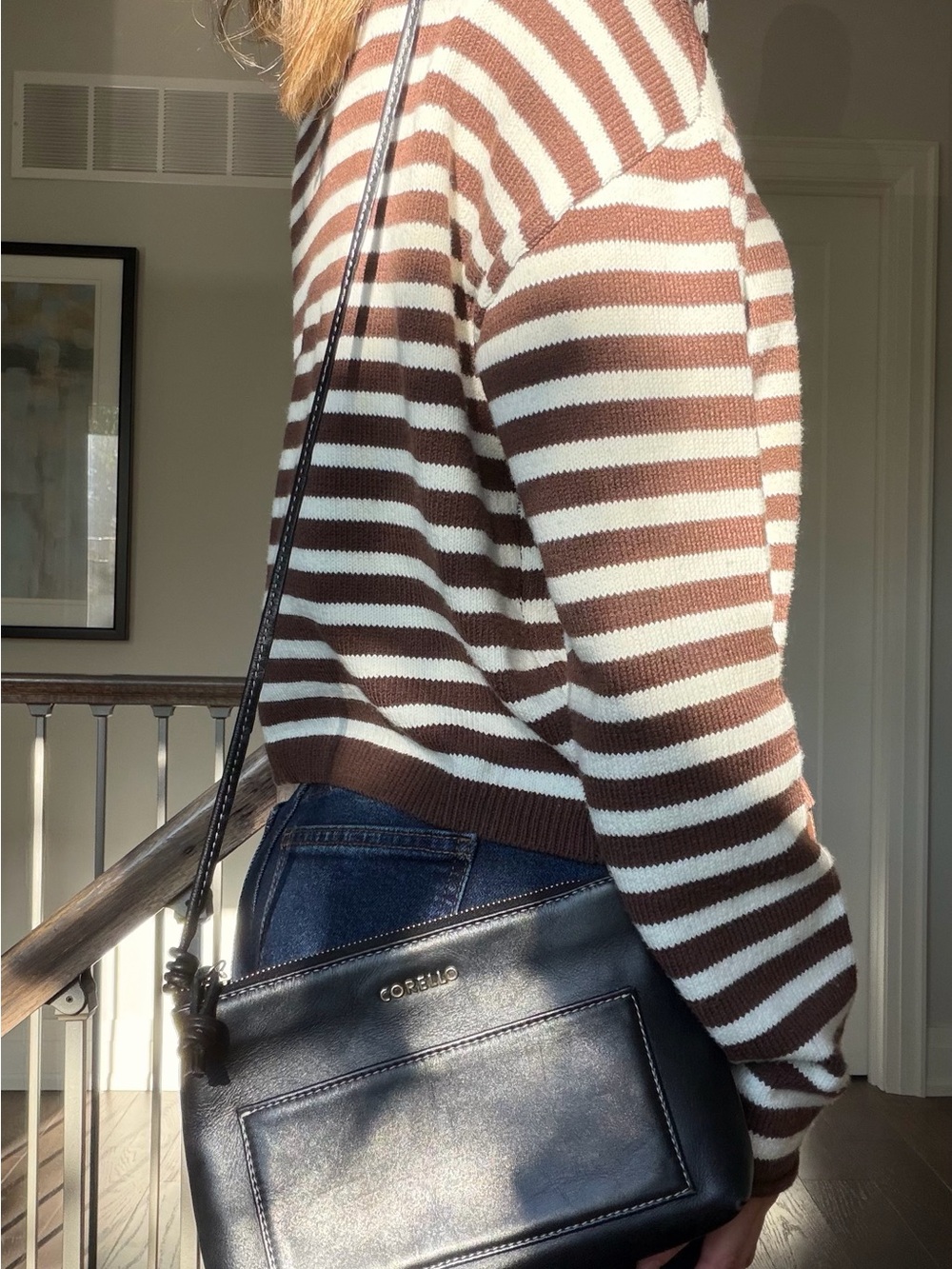 Black Leather Mini Crossbody Bag